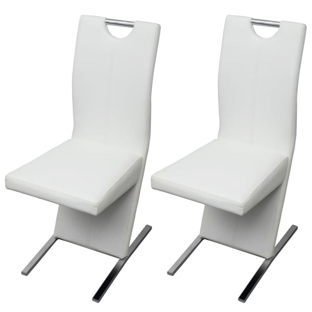 Petromila vidaXL Jedálenské stoličky 2 ks biele umelá koža
